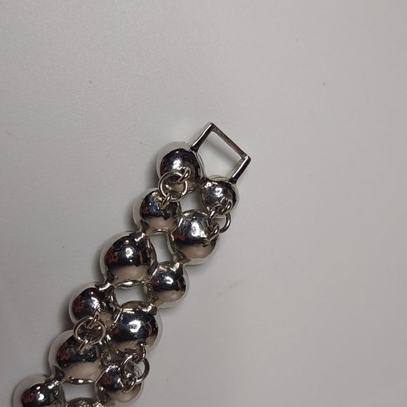 Silver Tone Heavy Metal Circle Bracelet - Picture 13 of 13